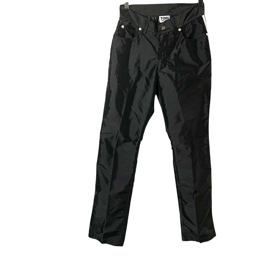 RARE Tom of Finland Black Nylon Reflective Stripe Size 30 Pants Rave Club Wear